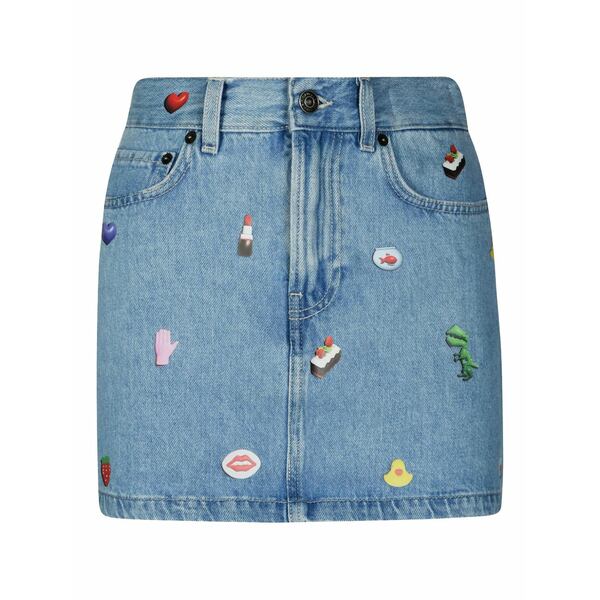 フィオルッチ レディース スコート ボトムス Graphic-appliqu￡ denim skirt Blue