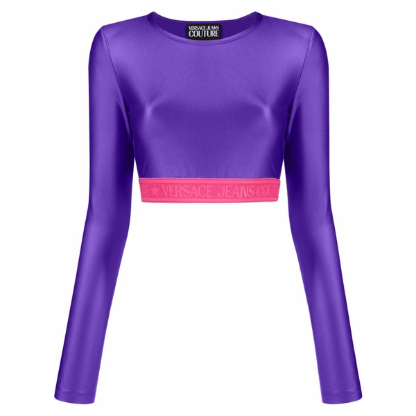 呼びりん探し回る レディース プルオーバー トップス Logo-underband crop top Purple