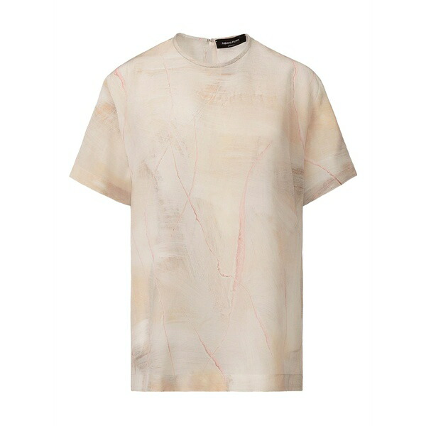 ファビアナ フィリッピ レディース プルオーバー トップス Marble-print short-sleeve t-shirt Neutrals