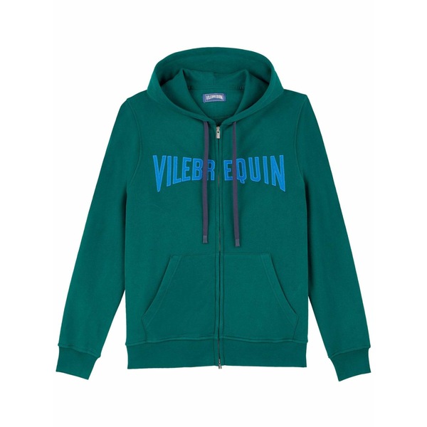 ヴィルブレクイン メンズ パーカー・スウェットシャツ アウター Cotton full zip hoodie sweatshirt stitched logo Green