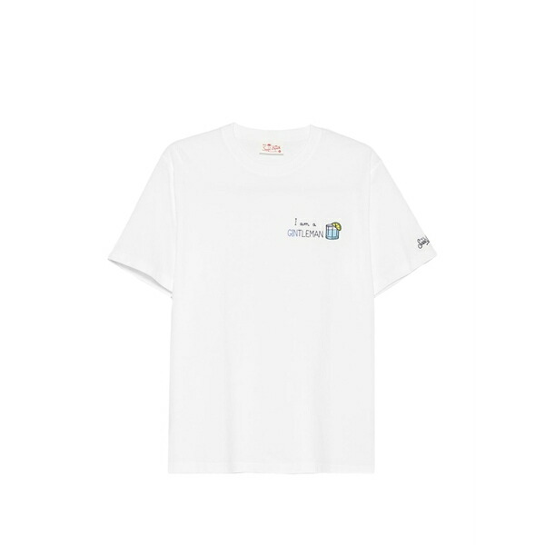エムシーツーセイントバース メンズ プルオーバー トップス Portofino logo-embroidered t-shirt White