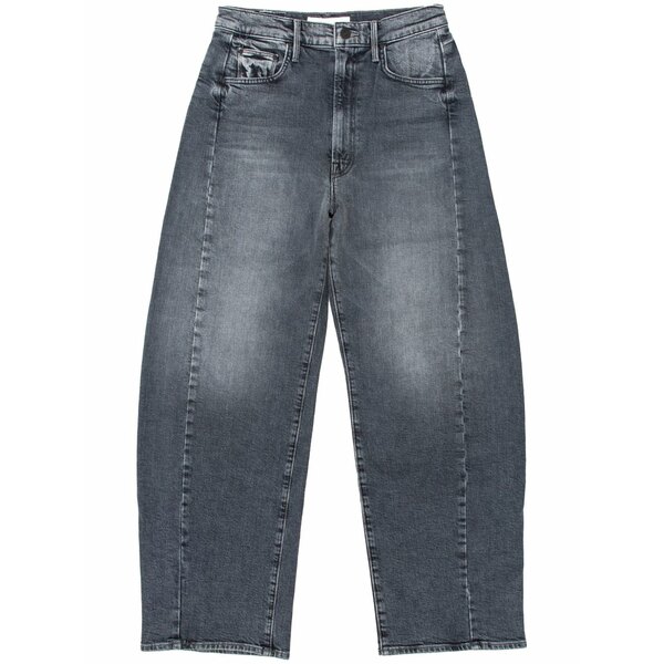 お母さん レディース ジーンズズボン下 ボトムス High-waisted wide-leg jeans Grey