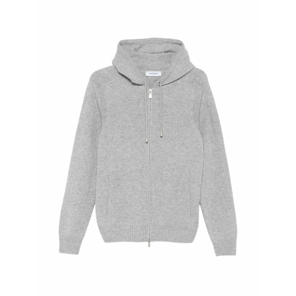 グランサッソ メンズ パーカー・スウェットシャツ アウター Zip-fastening hoodie Grey