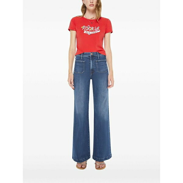 母ちゃん レディース ティーシャツ トップス The itty bitty ringer t-shirt Red
