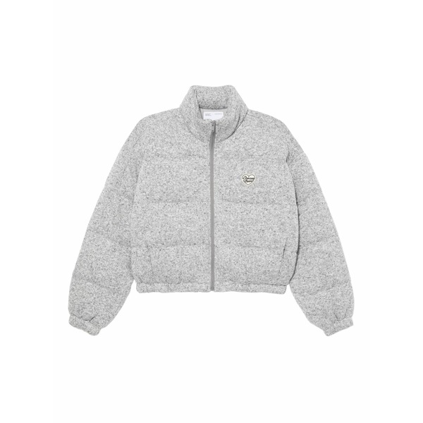 黒茶 レディース 上衣＆上衣 アウター Logo-embroidered puffer jacket Grey