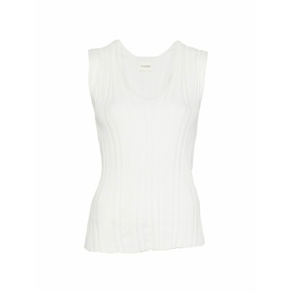 クローズド レディース カットソー トップス Ribbed-knit v-neck sweater White