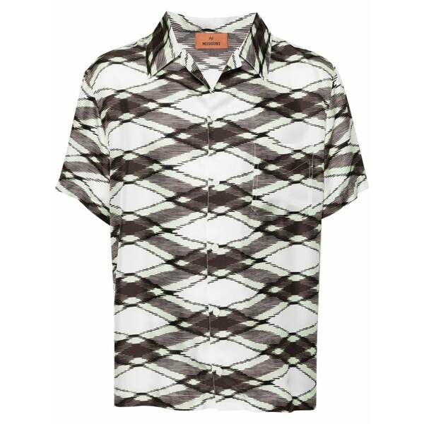 ミッソーニ メンズ プルオーバー トップス Patterned silk short sleeve shirt  Green