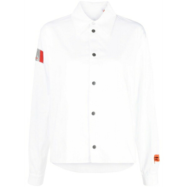 戸呂 プレストン レディース プルオーバー トップス Logo-patch cotton shirt White
