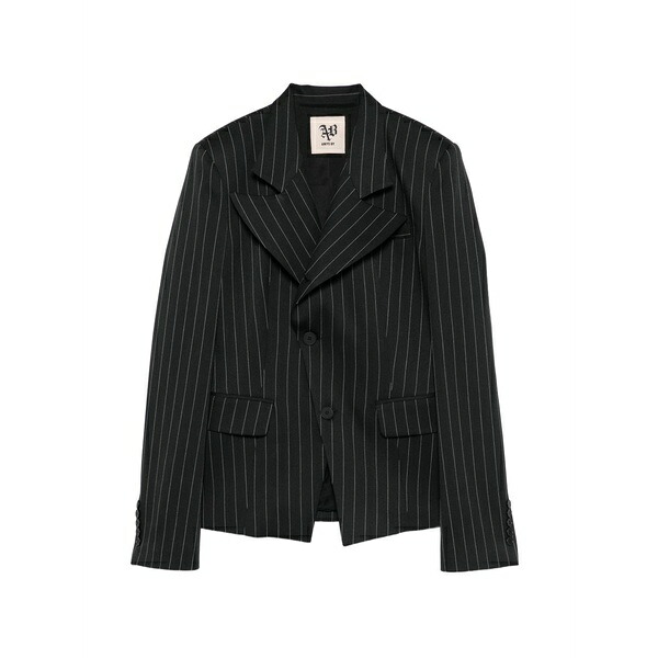 アニエバイ レディース 上衣＆上衣 アウター Pinstripe-pattern double-lapel jacket Black