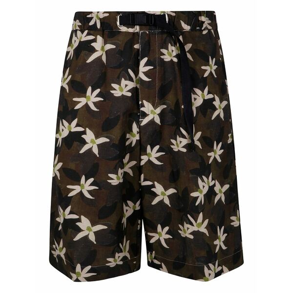 白いこと砂子 メンズ 心地好いズボン下 ボトムス Printed shorts Green
