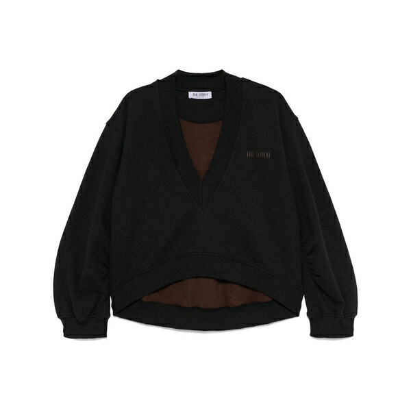ジ アティコ レディース 編み物\u0026プルオーバー アウター Faded sweatshirt Black