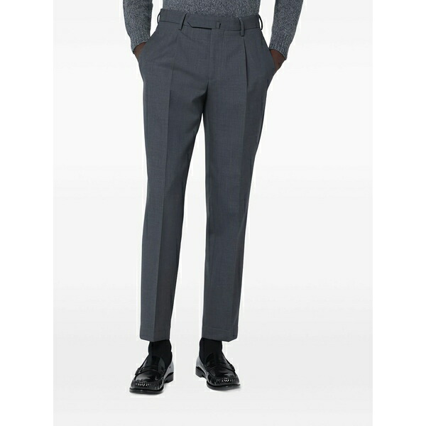 サンタニエロ メンズ 心地好いズボン下 ボトムス Pressed-crease trousers Grey