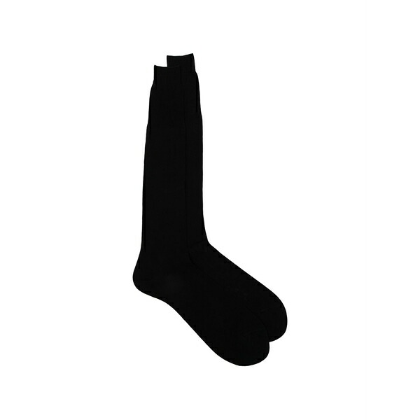 ゼニア メンズ ソックス アンダー御召しもの Plain socks Black