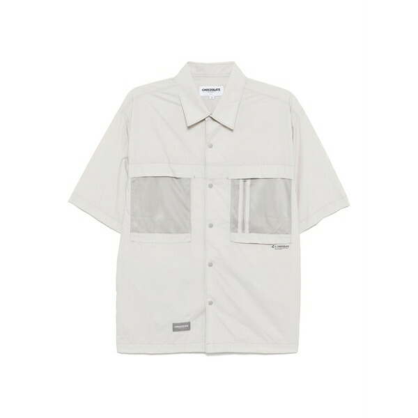 黒茶 メンズ プルオーバー トップス Short-sleeved shirt Grey