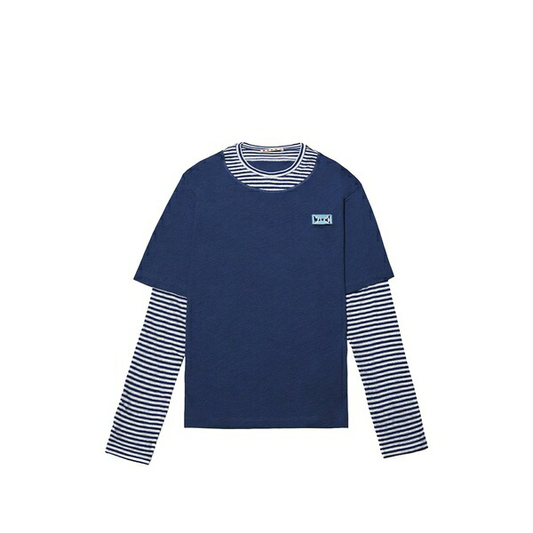 マルニ メンズ ティーシャツ トップス Striped layered t-shirt Blue