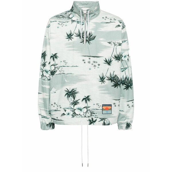 住み家 稲荷 メンズ 上衣＆上衣 アウター Graphic-print cotton jacket  Blue