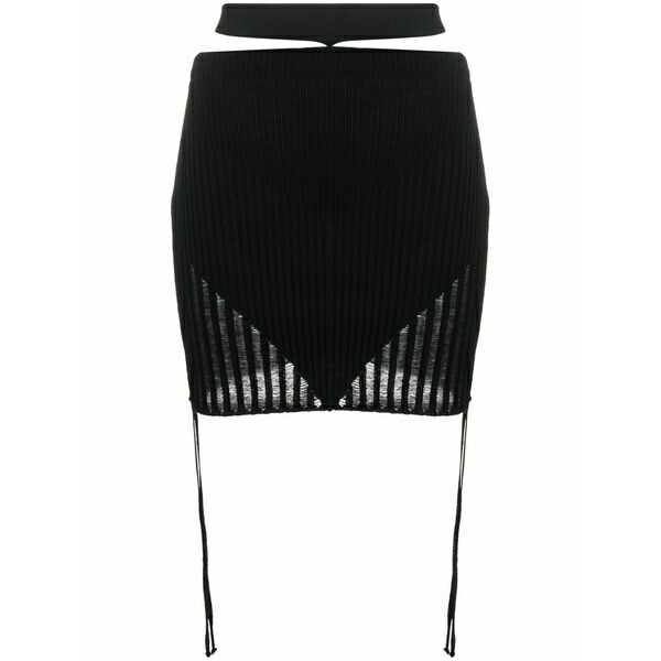 アンドレダモ レディース スコート ボトムス Ribbed-knit mini skirt Black