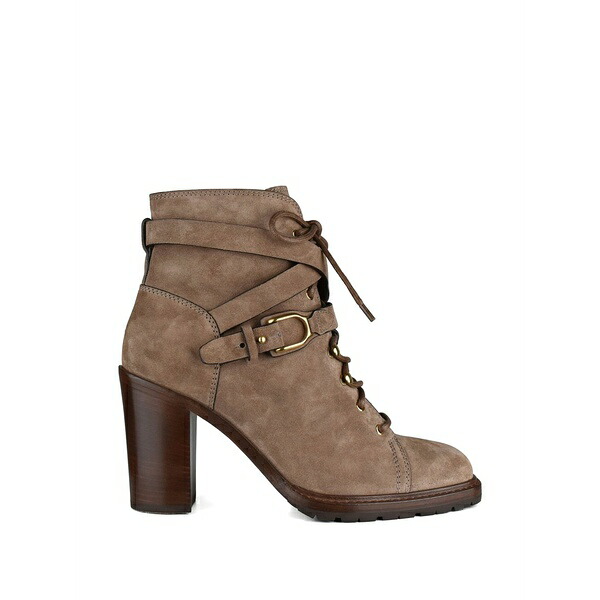 ラルフローレン レディース ブーツ シューズ Evarista laces buckle ankle boots Brown｜asty