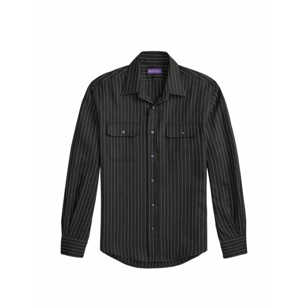 ラルフ・ローレン パープルレーベル メンズ プルオーバー トップス Pinstripe pocket shirt Black
