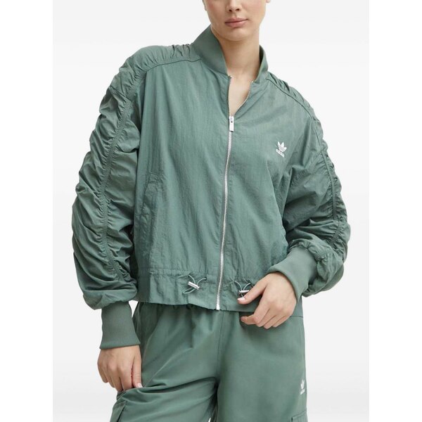 アディダス レディース 上衣＆上衣 アウター Gathered-sleeve bomber jacket Green