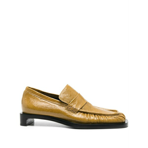 ジル・サンダー レディース スリッポン・ローファー シューズ 30mm leather loafers Green|asty