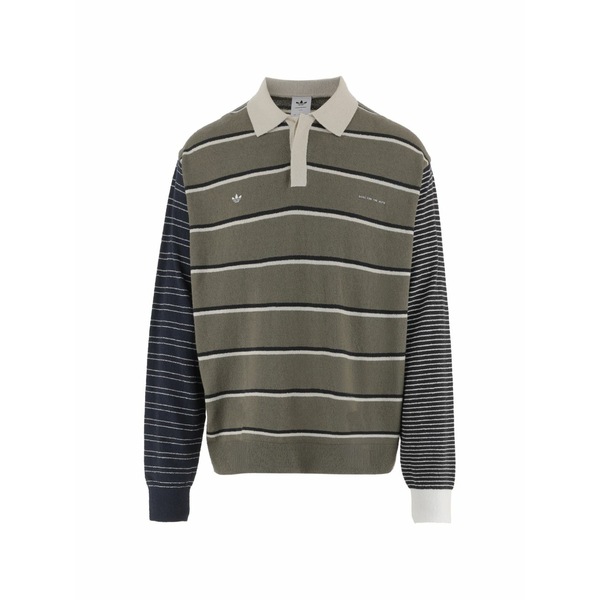 アディダス メンズ スポーツシャツ トップス X adidas 007 striped long-sleeve sweater Green