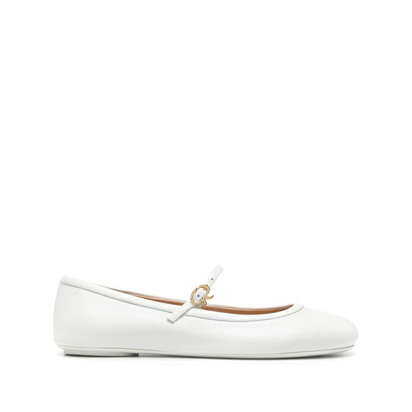 ジャンヴィト ロッシ レディース サンダル シューズ Round-toe leather ballerina shoes White