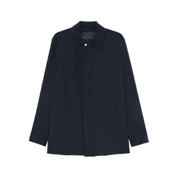 ポールアンドシャーク メンズ 厚地の外套 アウター X loro piana buttoned welt-pocket coat Blue