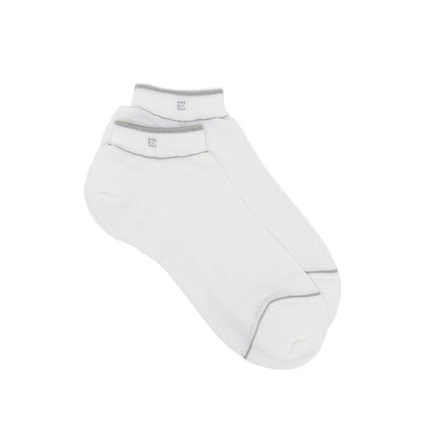 ゼニア メンズ ソックス アンダー御召しもの Rete socks White