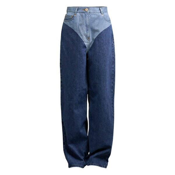 プッシュボタン レディース デニムパンツ ボトムス Belt-loops jeans Blue｜asty
