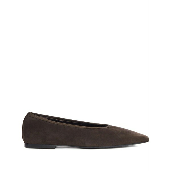 トーテム レディース スニーカー シューズ Minimalist suede pointed-toe flats Brown