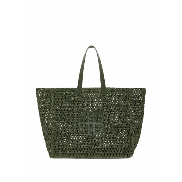アニービン レディース トートバッグ 御徒面子 Logo appliqu￡ tote bag Green
