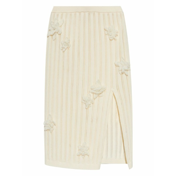 カサブランカ レディース スコート ボトムス Floral-appliqu￡ MIDI skirt White