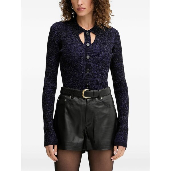 パトリツィア ペペ レディース 編み物\u0026ティーシャツ アウター Faux-buttons knitted top Purple