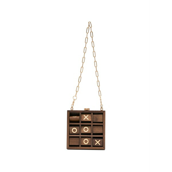ブームガイア レディース ハンドバック 御徒面子 Tic tac toe chain clutch bag Brown