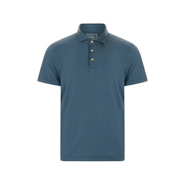 フェデーリ メンズ スポーツシャツ トップス Short-sleeved polo shirt Blue