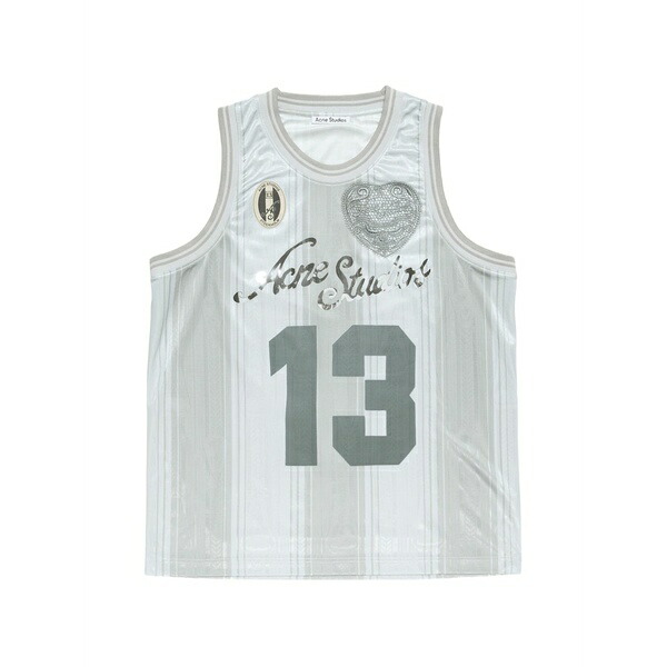 アクネ ストゥディオズ メンズ ティーシャツ トップス Logo-print tank top Grey