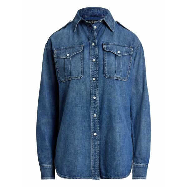 ラルフローレン レディース プルオーバー トップス Flap-pocket shirt Blue