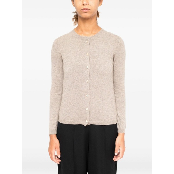ラ サクラ色 レディース ジレー アウター Button-fastening cashmere cardigan Neutrals