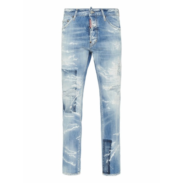 ディースクエアード メンズ デニムパンツ ボトムス Ripped washed jeans Blue|asty