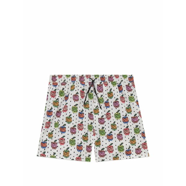ジーシーディーエス メンズ 心地好いズボン下 ボトムス Apple-print swim shorts  White