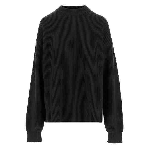 ジル・サンダー レディース 編み物\u0026スウェーター アウター Ribbed crewneck sweater Black