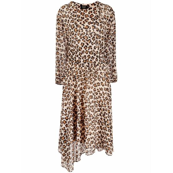 リュージョー レディース ワンピース トップス Leopard print asymmetric dress Neutrals｜asty