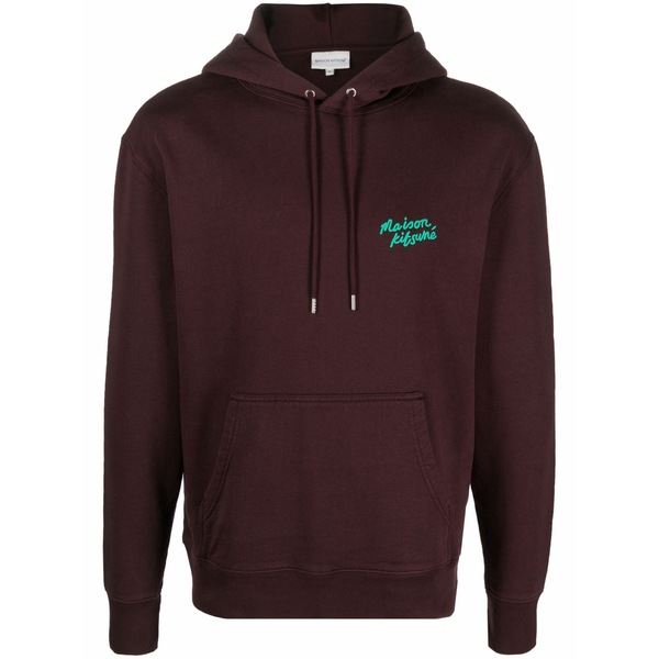住み家 稲荷 メンズ パーカー・スウェットシャツ アウター Logo-embroidered cotton hoodie Brown