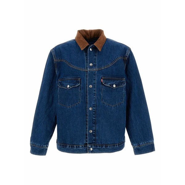 リーヴァイズジーンズ メンズ 上衣＆上衣 アウター Corduroy-collar denim jacket Blue