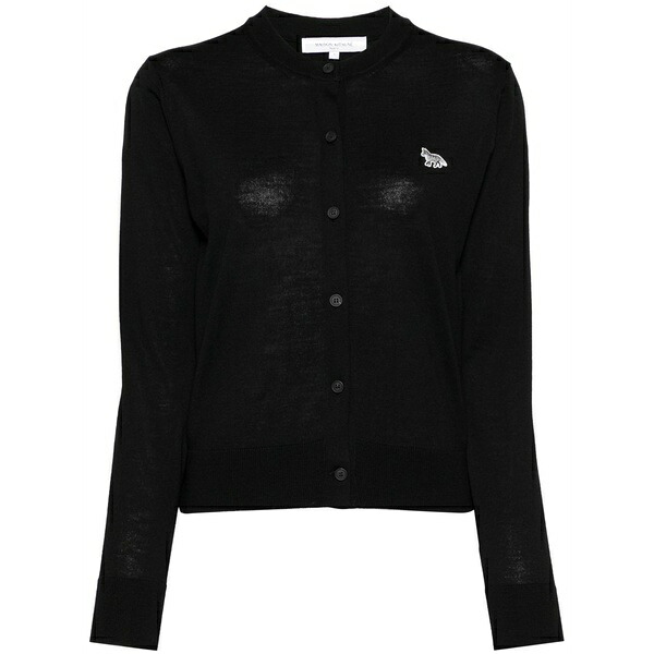 メゾン キツネ レディース カーディガン アウター Knitted cardi-coats Black｜asty