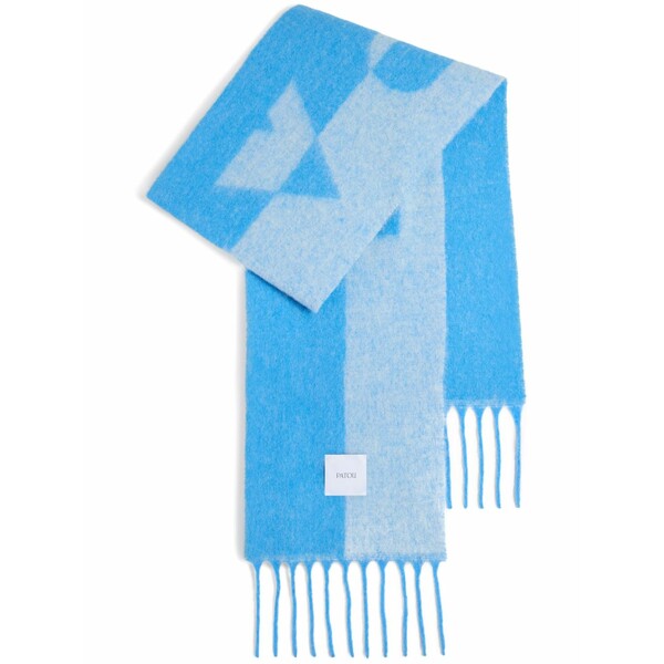 ジャンパトゥ レディース 消音装置・袈裟・えり巻き 添え物 Intarsia-knit logo scarf Blue
