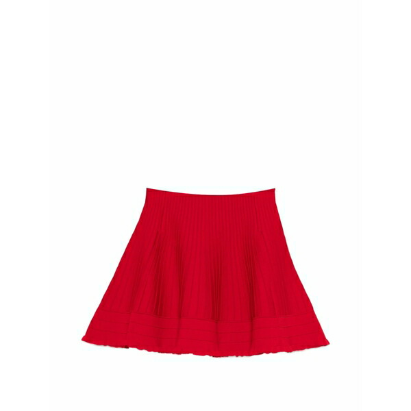 マージュ レディース スコート ボトムス Pleated knitted mini skirt Red