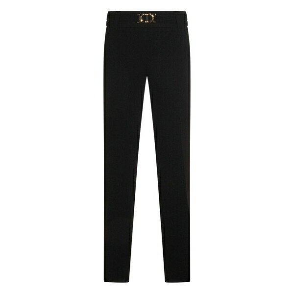 ツイン仕掛ける レディース 心地好いズボン下 ボトムス Belted-logo trousers Black