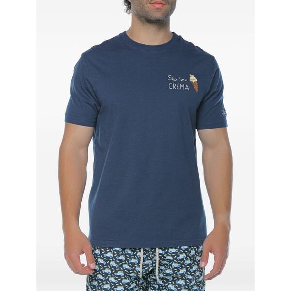 エムシーツーセイントバース メンズ プルオーバー トップス Portofino embroidered t-shirt Blue